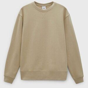Zara Men's Size Small Beige Pullover Sweatshirt